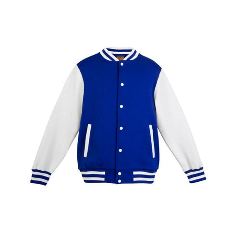 Varsity Jacket Mens Royal White Front View